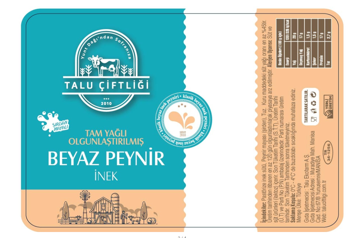 Talu İnek Beyaz Peyniri 500 gr